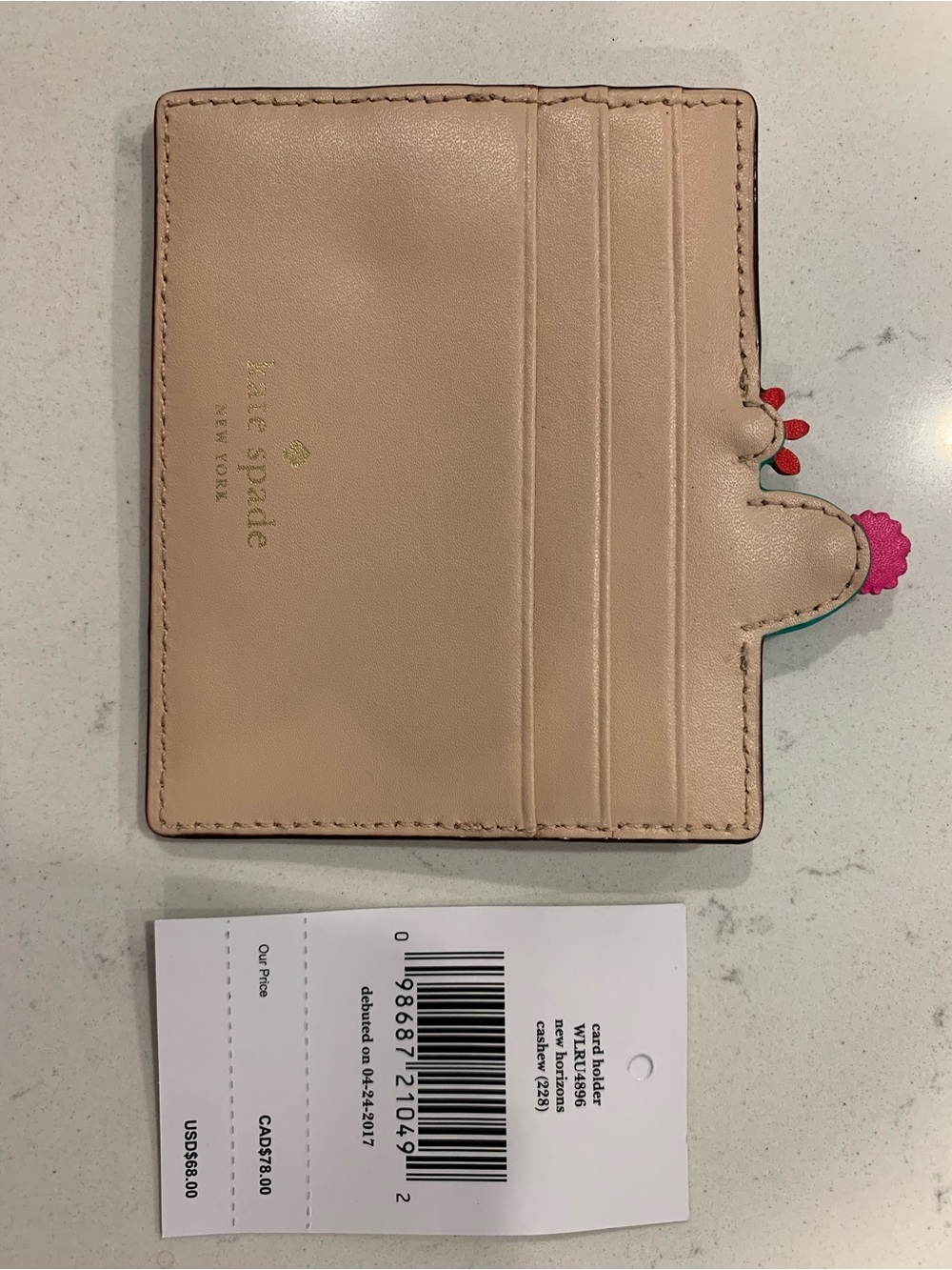kate spade Mint Green Cactus Tote with Matching Cactus Wallet & Accessories - Picture 9 of 15
